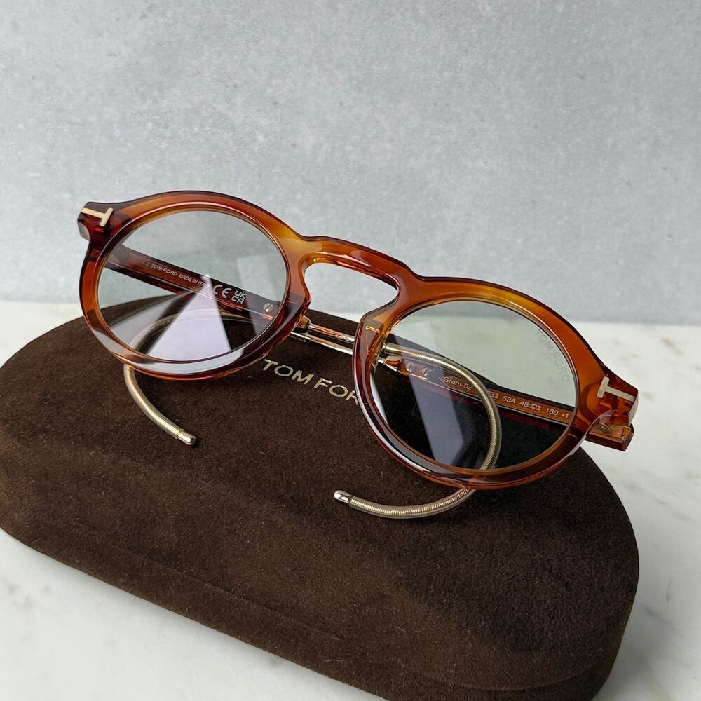 NEW Tom Ford FT0732 Grant Round Sunglasses in Brown